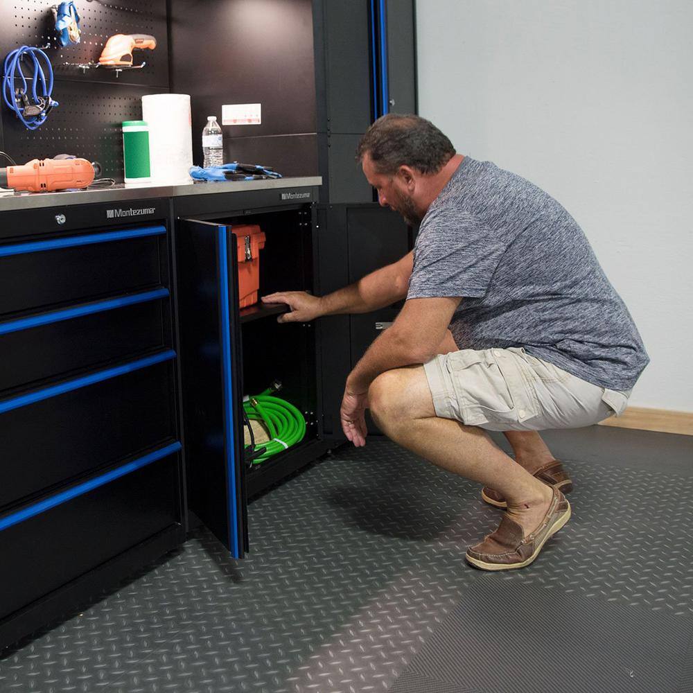 Montezuma Steel Freestanding Garage Cabinet in Black (31 in. W x 35 in. H x 24 in. D)