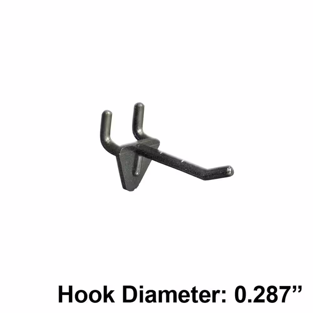 Azar Displays 2 in. Black Glass-Filled Nylon Hook (Pack of 50)