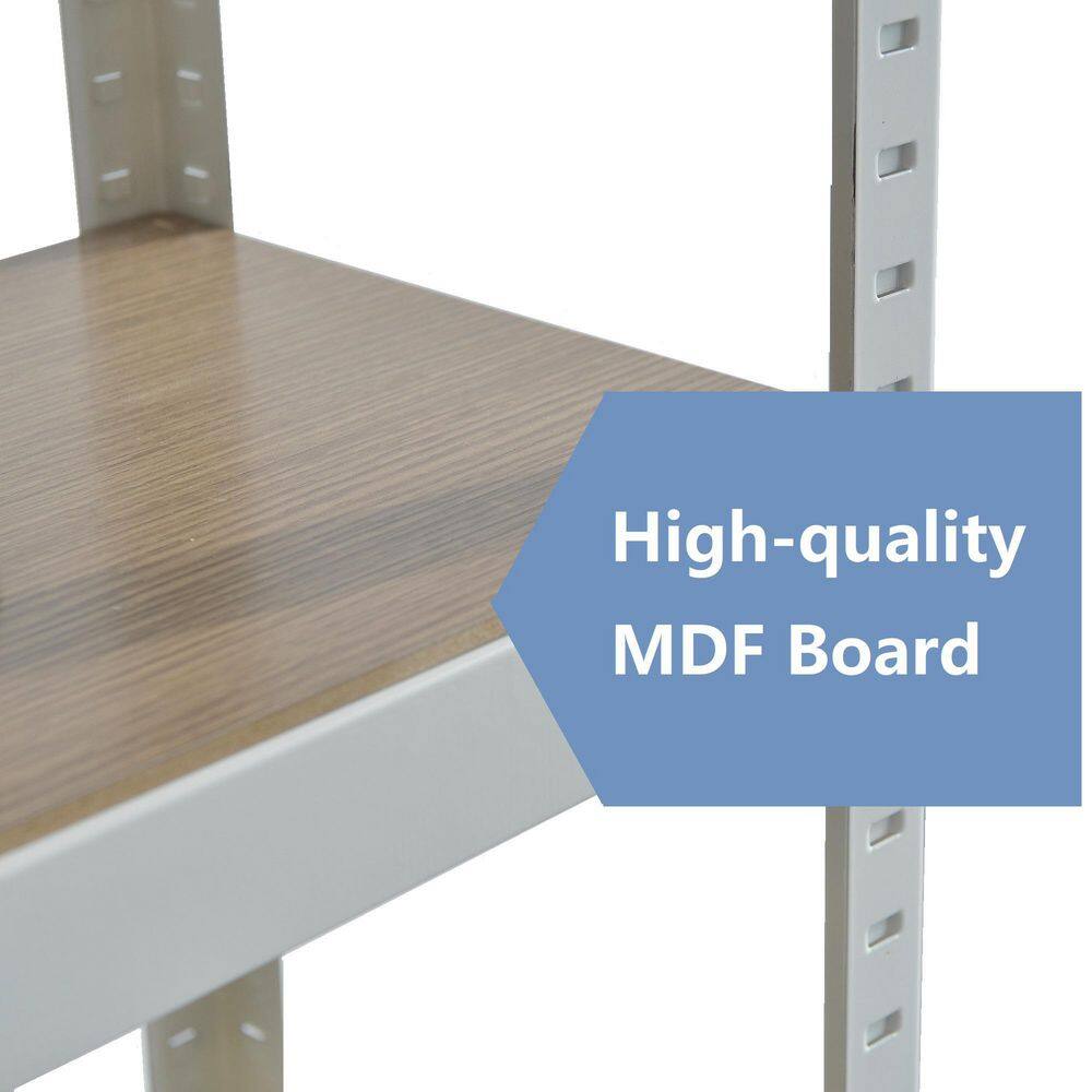 None Black Heavy Duty 4-Tier Steel Frame Shelving Unit (31.47 in. W x 59 in. H x 14.47 in. D)