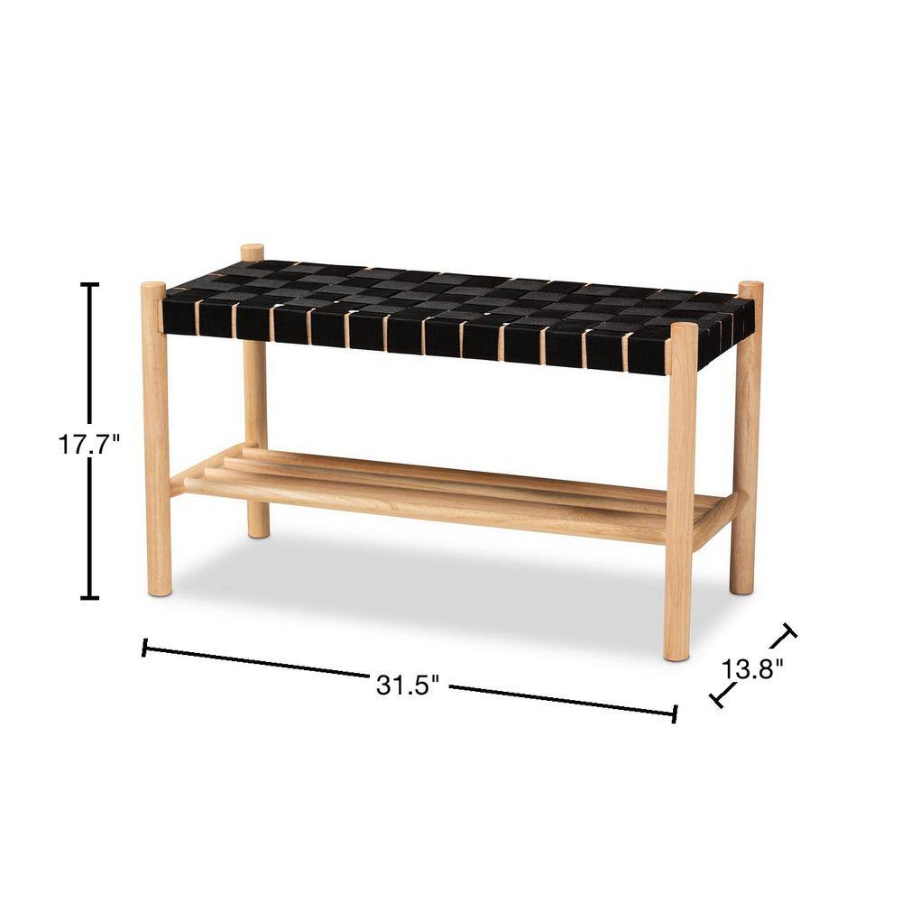 Baxton Studio Cadmus Brown Bench (17.7 in. H x 31.5 in. W x 13.8 in. D)