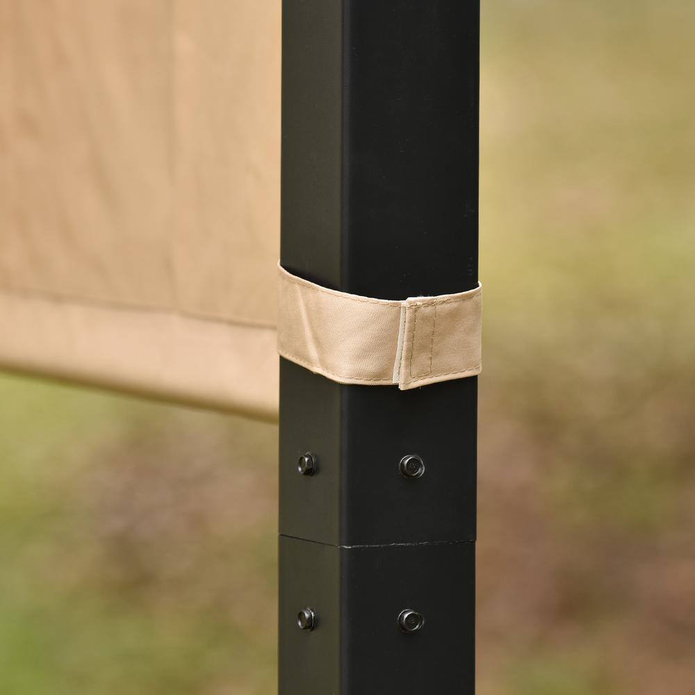 Mondawe 10 ft. x 8 ft. Sunshade Pergola Metal Frame Gazebo Grape Trellis with Retractable Canopy