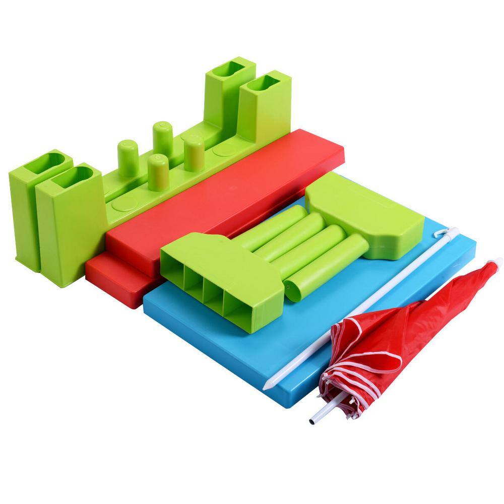 Costway White Kids Wooden Picnic Table Bassinet