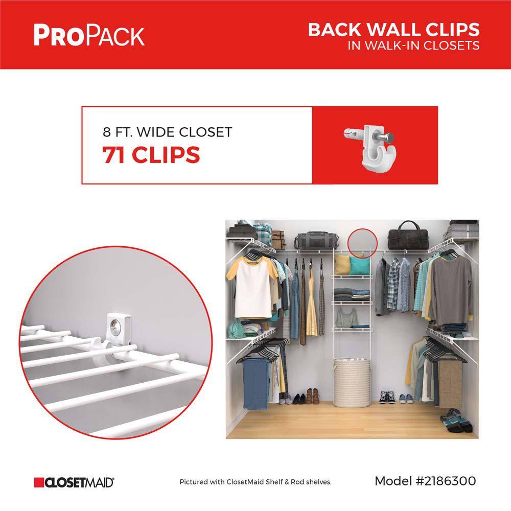 ClosetMaid ProPack Pre-Loaded Back Wall Clips (200-Piece)