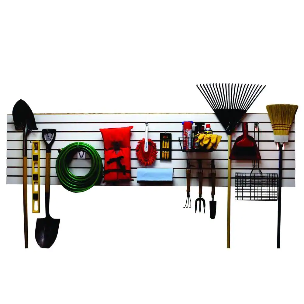 GarageEscape 2 ft. x 4 ft. White Slatwall Easy Panel (2-Piece per Box)