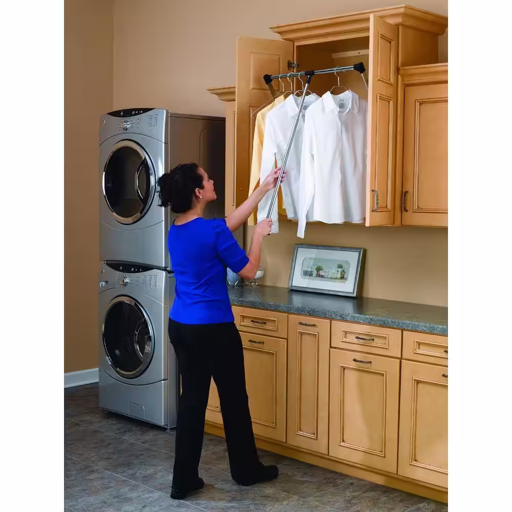 Rev-A-Shelf 26 in. to 35 in. Chrome Adjustable Pull Down Closet Rod