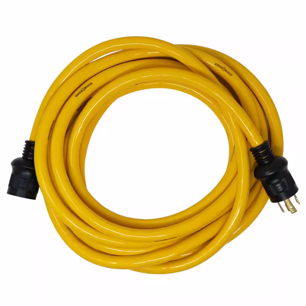 Yellow Jacket 25 ft. 10/4 Premium SJTW 30-Amp Power Distribution Outdoor Heavy-Duty Twist-Lock Generator Extension Cord