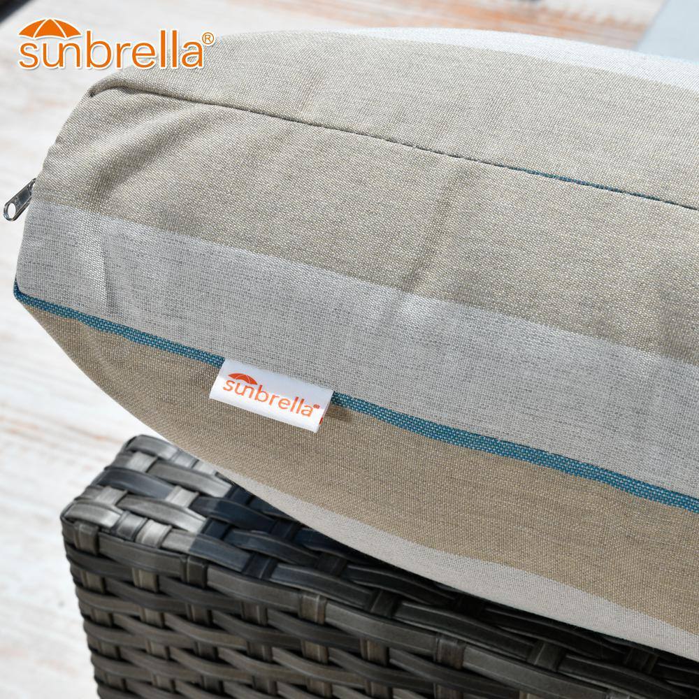 HOOOWOOO Lake Caddo Gray 9-Piece No Assembly Wicker Patio Conversation Sofa Set with a Coffee Table and Sunbrella Cushions