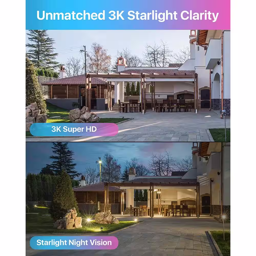 ZOSI 4K 8-Channel 2TB POE NVR Security Camera System with 4 Wired 5MP PTZ Bullet Outdoor Cameras, Person Vehicle Detection