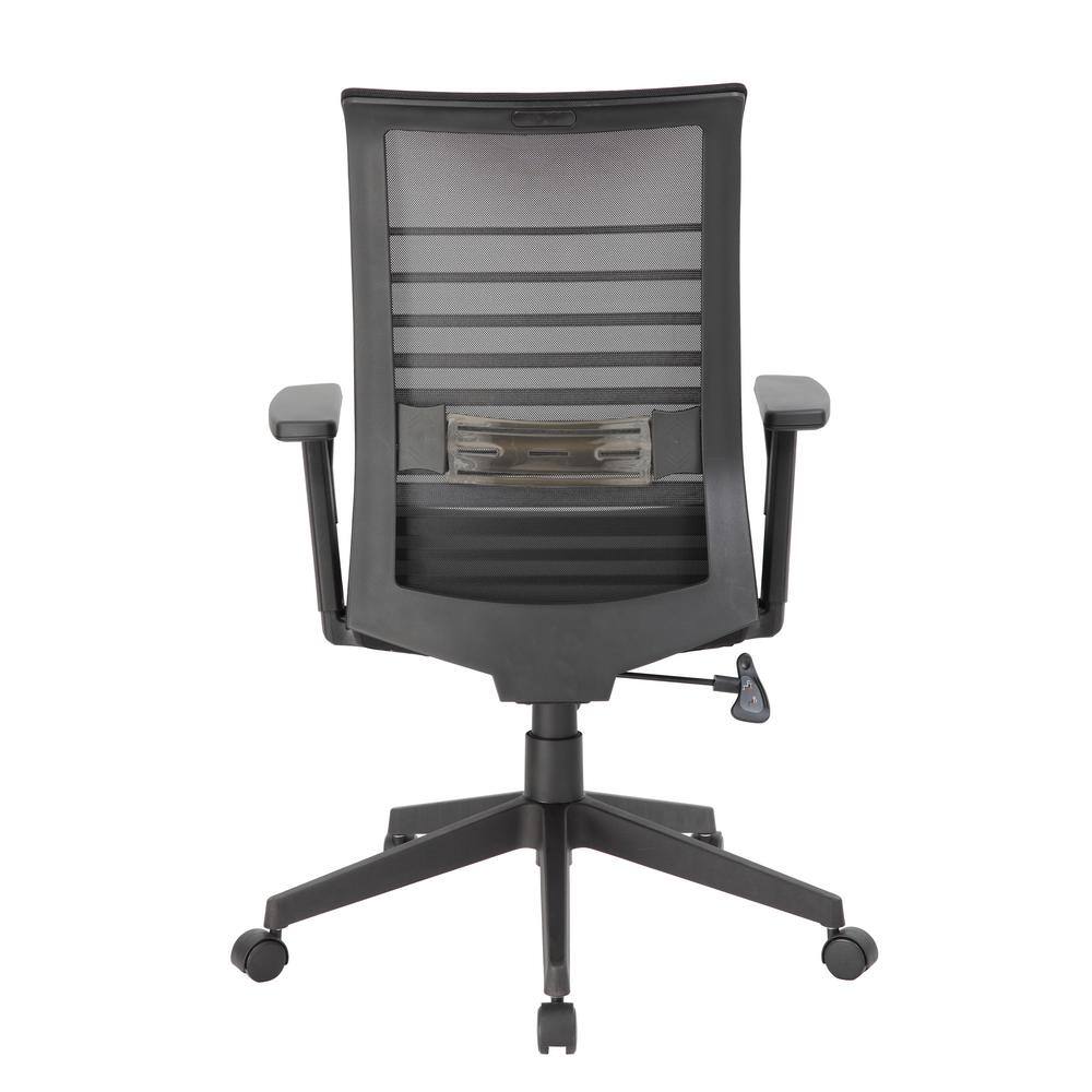 BOSS Office Products Black Executive Mesh Back Desk Chair Adj Arms