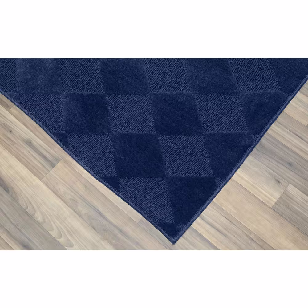 Garland Rug Diamond Navy 12 ft. x 12 ft. Area Rug