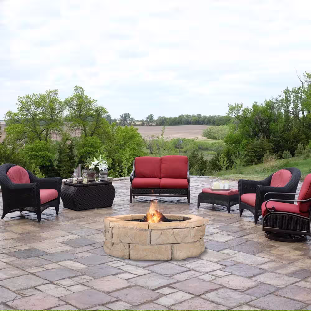 Natural Concrete Products Co 30 in. Fossill Brown Fire Pit Kit