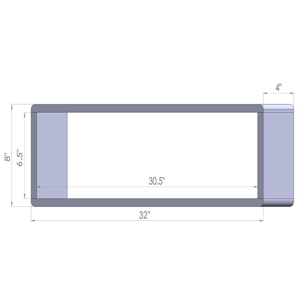 None 4 in. x 32 in. x 8 in. Walnut Stackable Floating Wall Shelves (Set of 2)