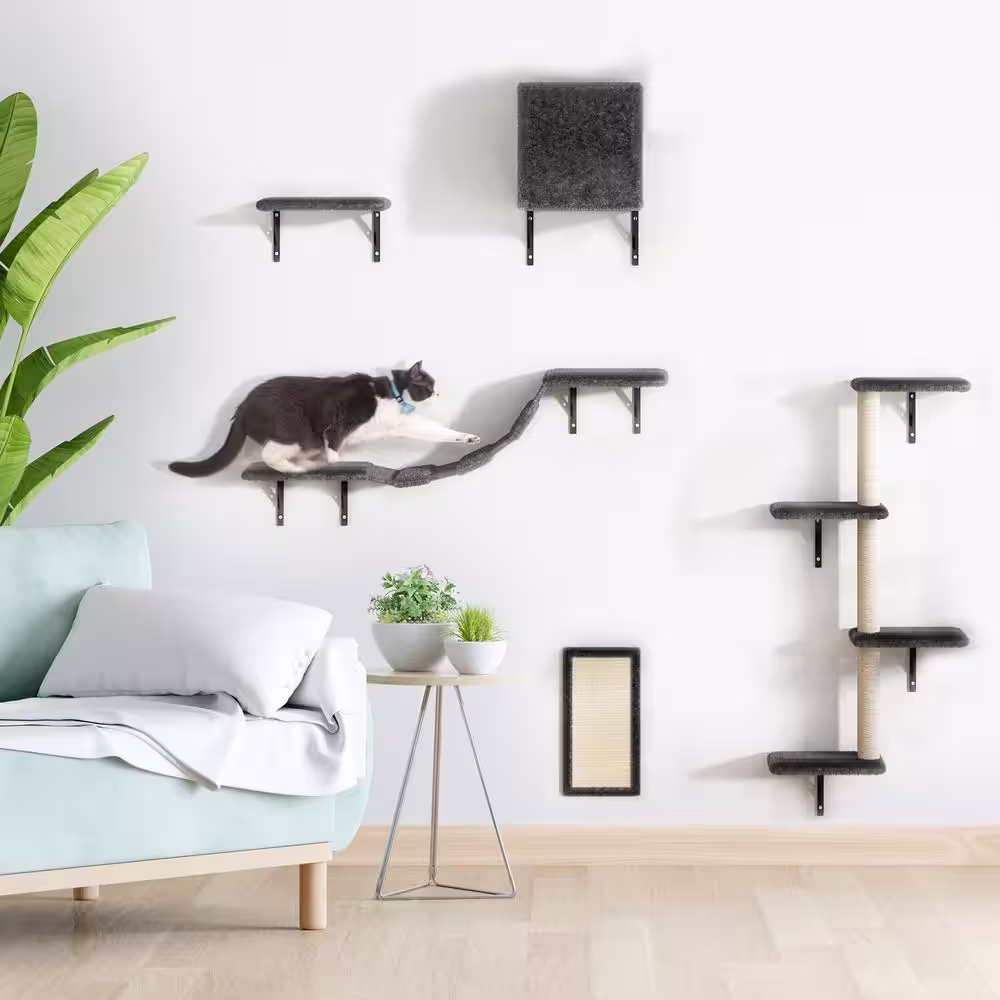 COZIWOW 5-Piece Wall Mounted Cat Tree Shelves