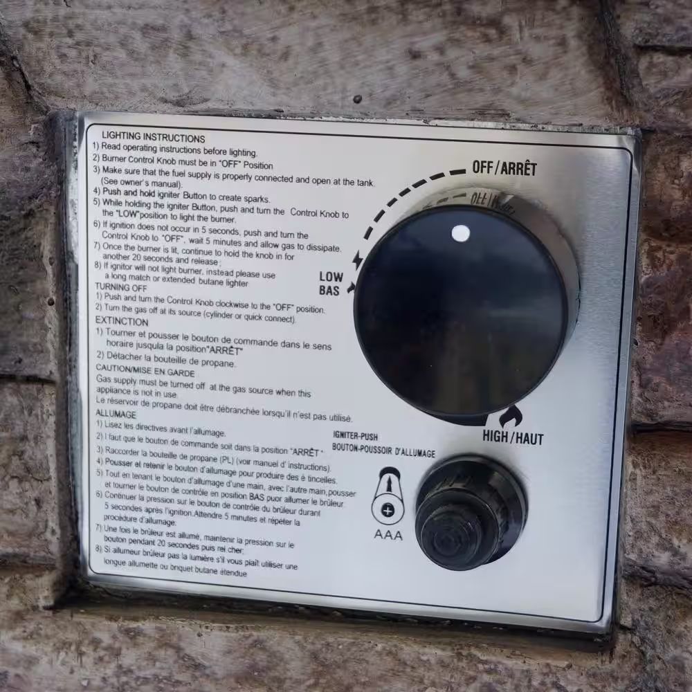 Noble House Dakota 32 in. x 24 in. Square MGO Propane Fire Pit in Natural Stone