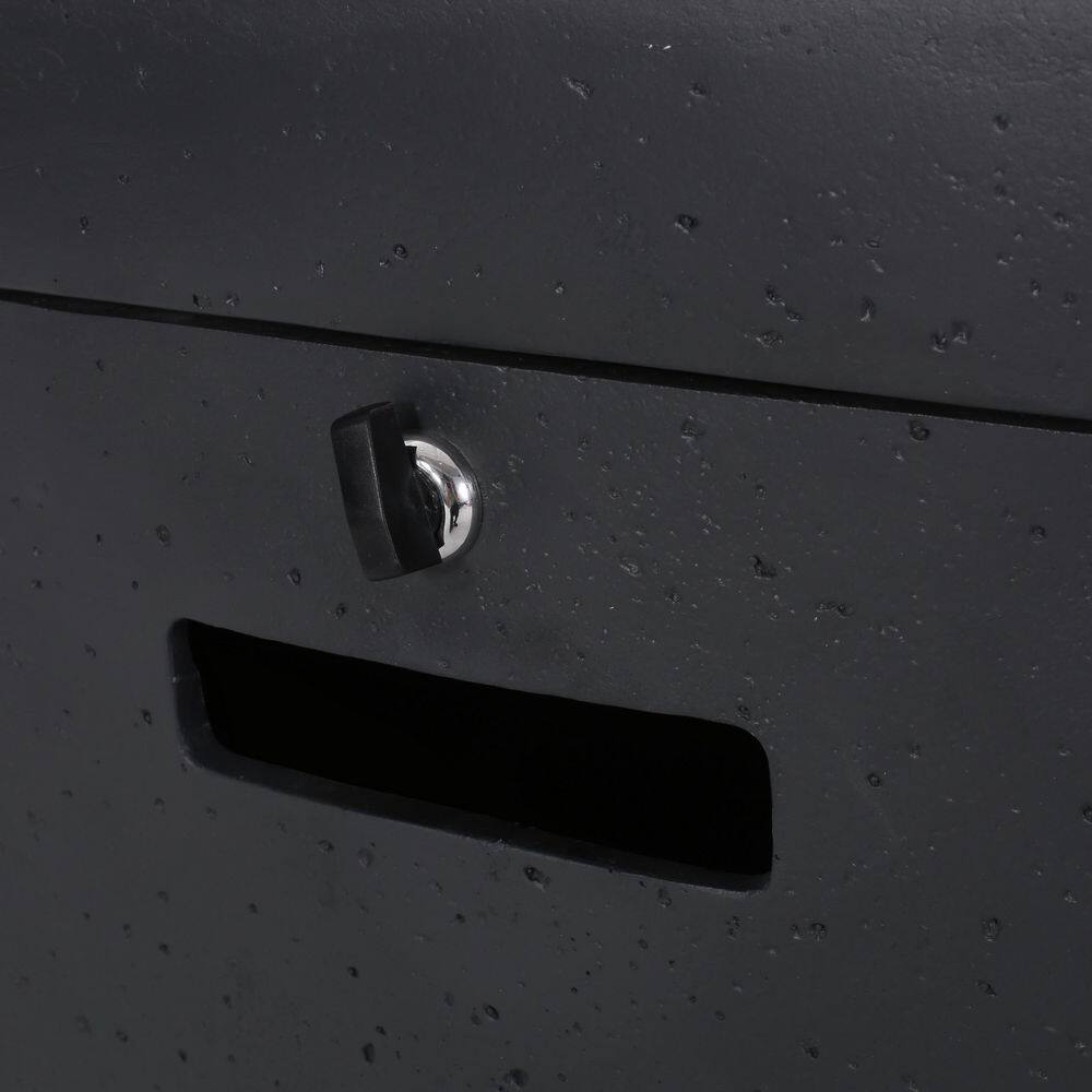 Noble House Elisson Dark Gray Square Stone Fire Pit Table