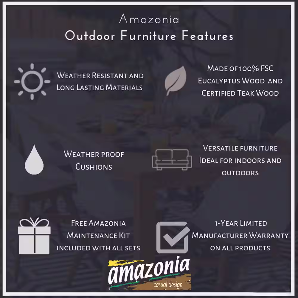 Amazonia Bahamas Oval 9-Piece Eucalyptus Patio Dining Set