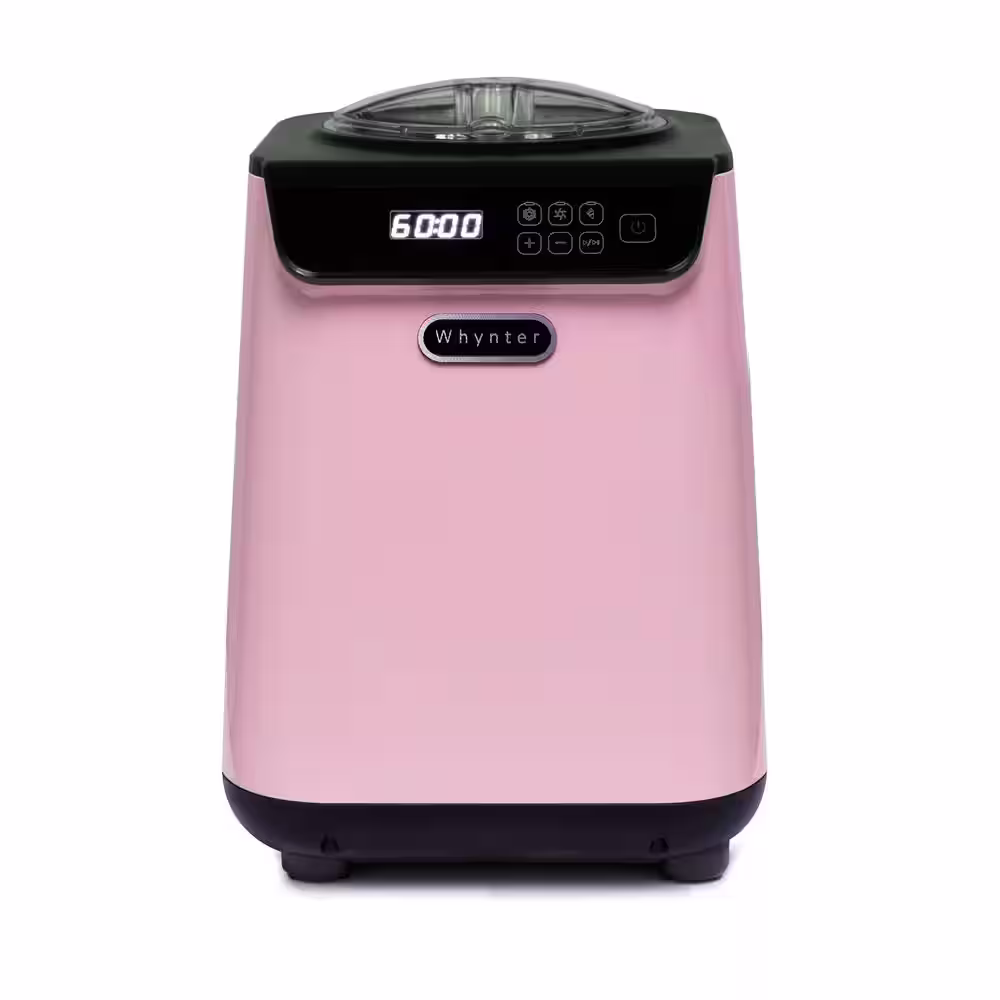 Whynter 1.28 Qt. Compact Upright Automatic Ice Cream Maker with Stainless Steel Bowl Limited Black Pink Edition