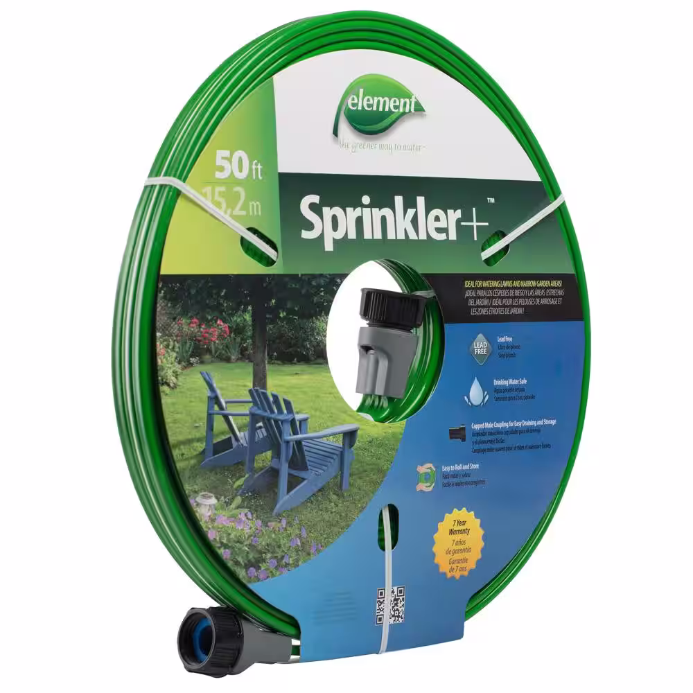 Element Sprinkler+ 5/8 in. x 50 ft. Standard Duty Sprinkler and Soaker Hose Combination