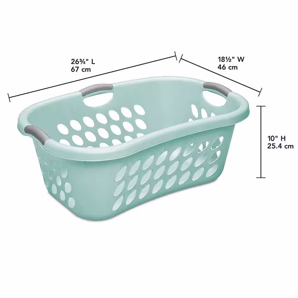 Sterilite Ultra HipHold 1.25 Bushel Plastic Clothes Laundry Basket (6-Pack)