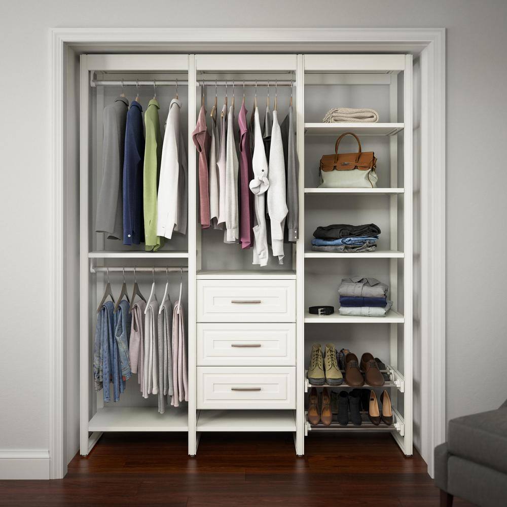 CLOSETS By LIBERTY 2.4 H 6-Pair 1-Tier White Steel Shoe Rack