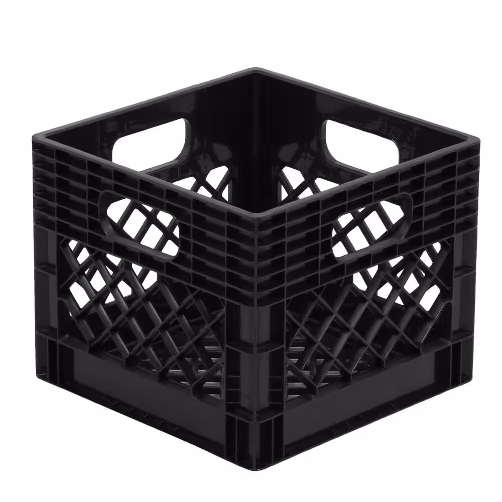 GSC Technologies 11 in. x 13 in. x 13 in. Black Milk Crate