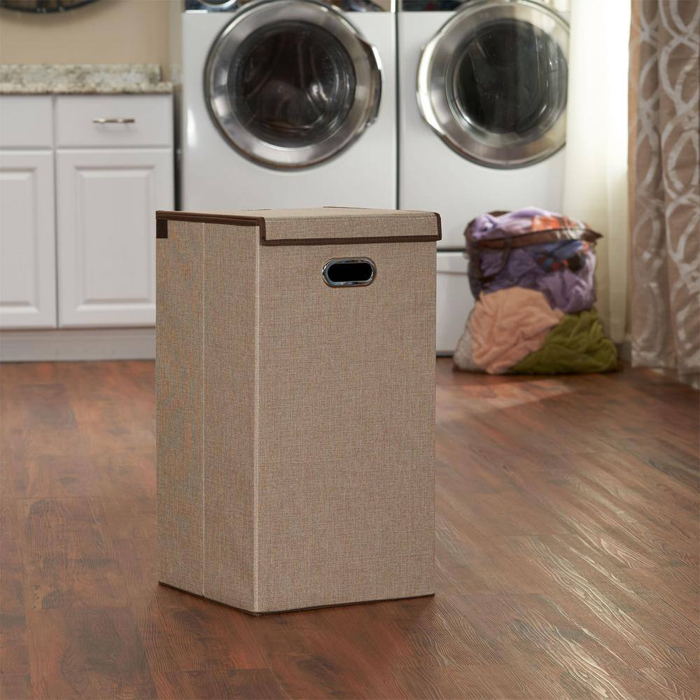 None Sand Collapsible Laundry Hamper with Lid