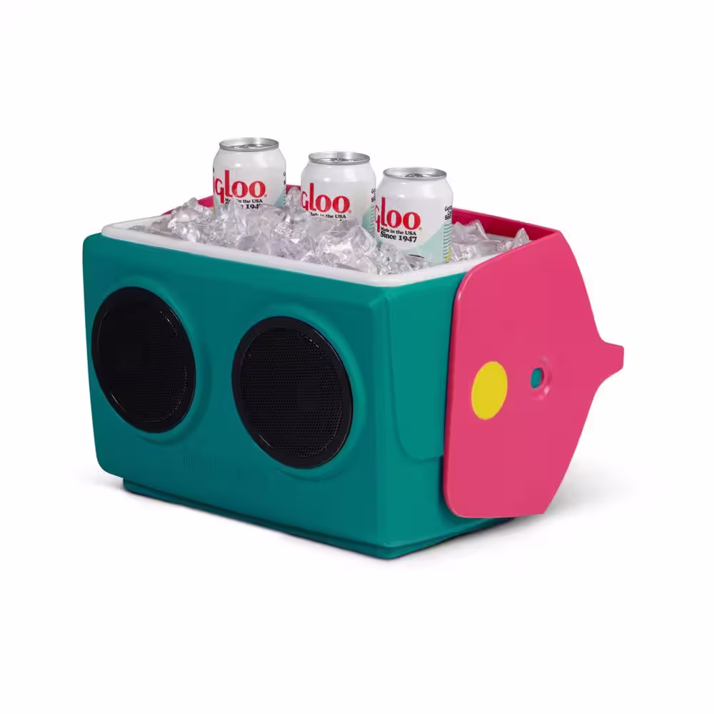 IGLOO Playmate Classic KoolTunes 14 qt. Dark Jade and Magenta with Yellow Chest Cooler
