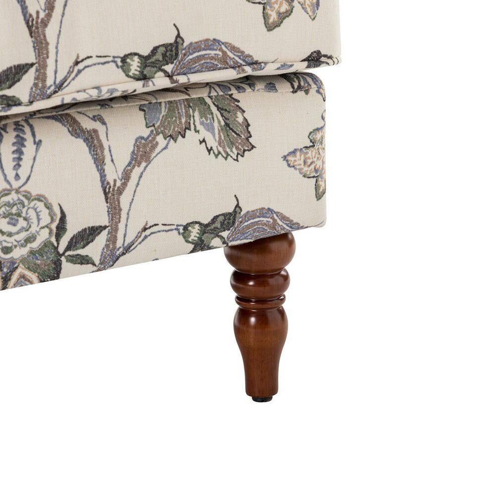 JAYDEN CREATION Daunus Green Traditional Style Upholstered Armchair with Turned Legs