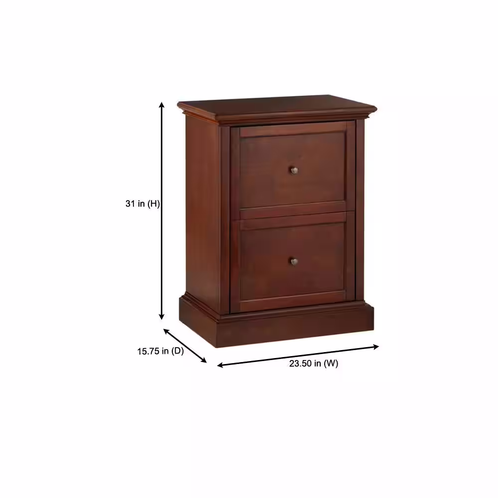 Home Decorators Collection Royce Walnut Brown Wood 2 Drawer File Cabinet (23.5 in. W x 31 in. H)