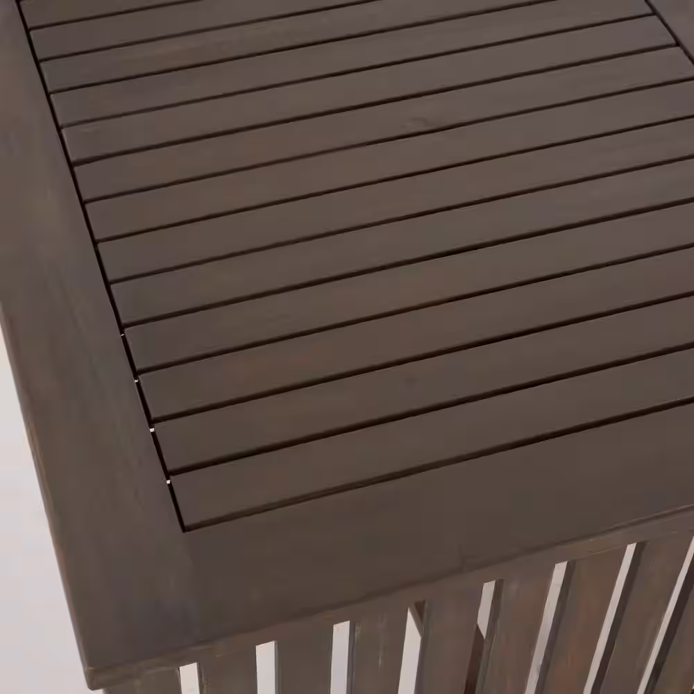 Noble House Carolina Grey 5-Piece Wood Patio Conversation Set with Cream Cushions