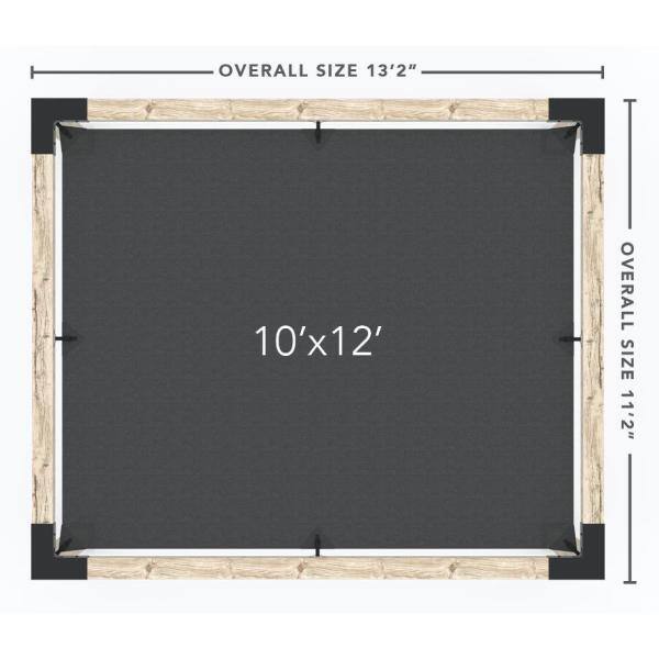 TOJA GRID 10 ft. L x 12 ft. W Wall Mount Pergola Kit with White Shade Sail, for 6X6 Wood