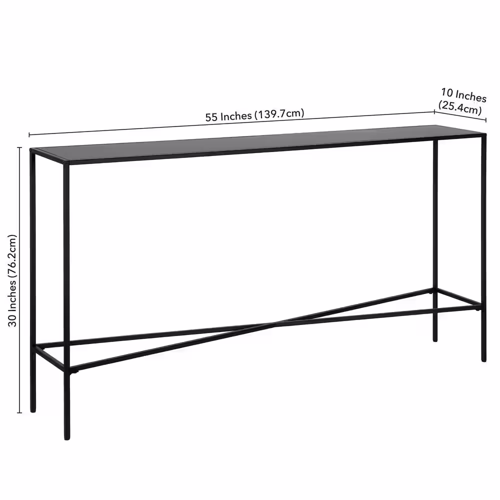 Meyer&Cross Henley 55 in. Blackened Bronze Rectangle Metal Console Table