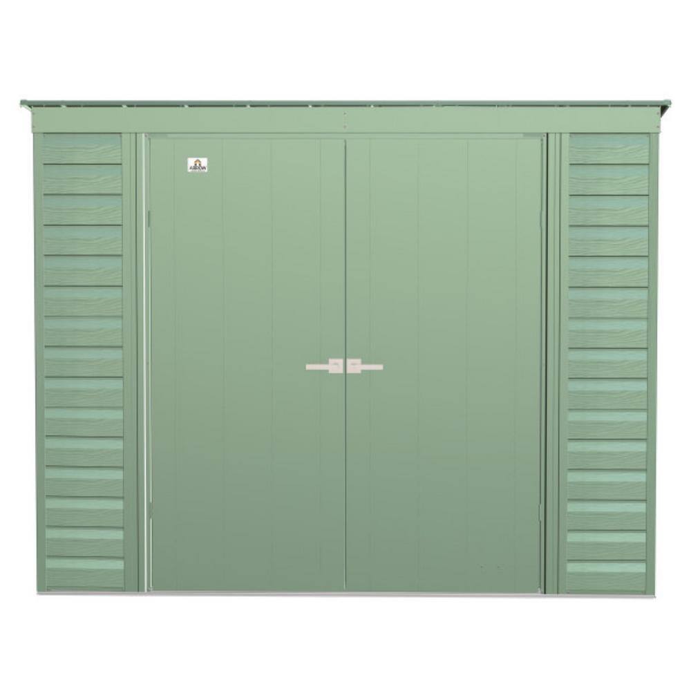 Arrow Select 8 ft. W x 4 ft. D Sage Green Metal Shed (28 sq. ft.)