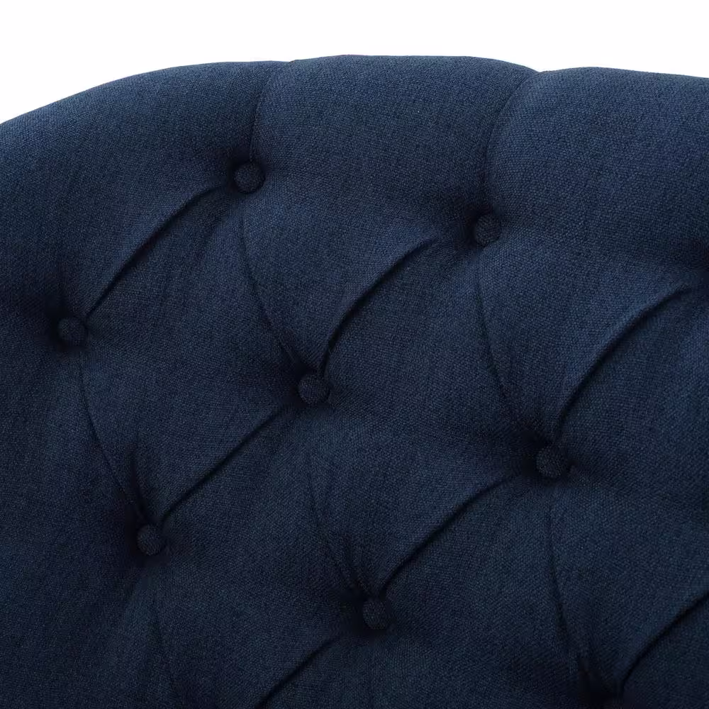 Noble House Tafton Dark Blue Fabric Tufted Club Chair