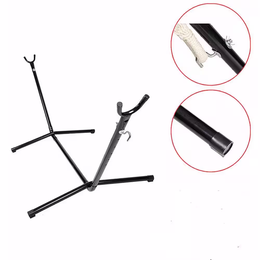 Alpulon 10 ft. 2-Person Cotton Hammock with Stand and Carry Bag