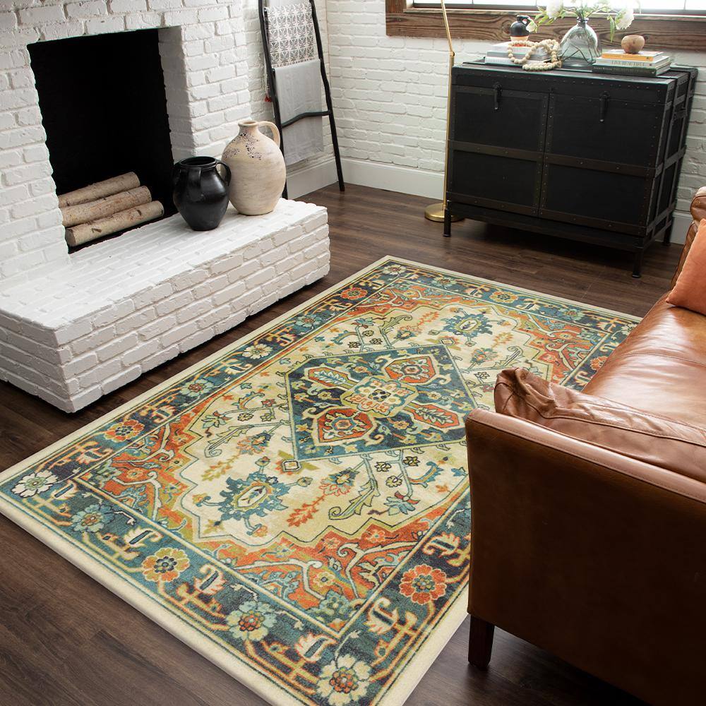 Home Decorators Collection Ezekiel Rust 8 ft. x 10 ft. Indoor/Outdoor Patio Area Rug