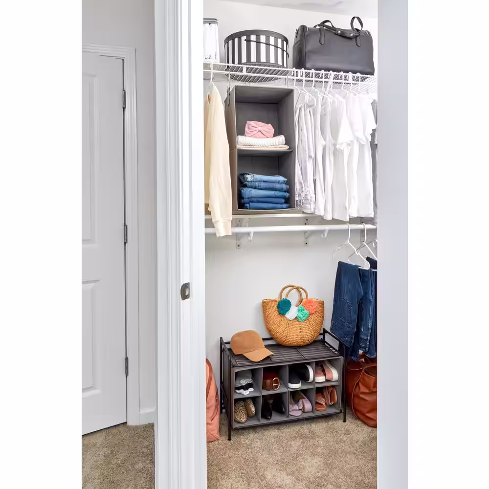 Flipshelf 26.75 in. W Black 2 Shelf Freestanding Wire Closet System