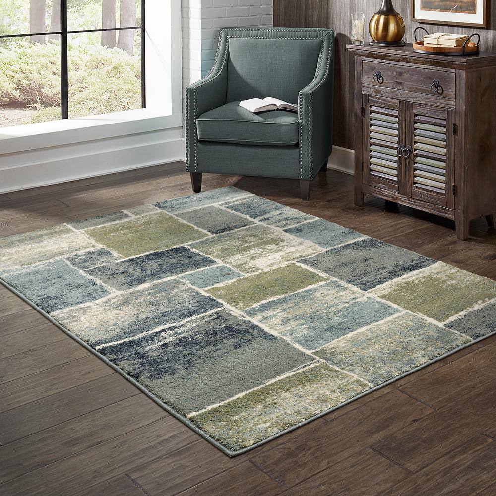 Home Decorators Collection Bartlett Multi 2 ft. x 8 ft. Block Runner Rug