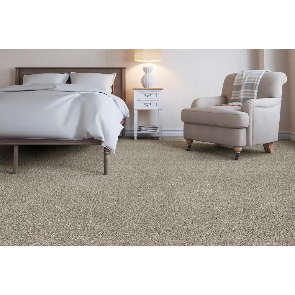 Home Decorators Collection Trendy Threads II - Classy - Gray 60 oz. SD Polyester Texture Installed Carpet
