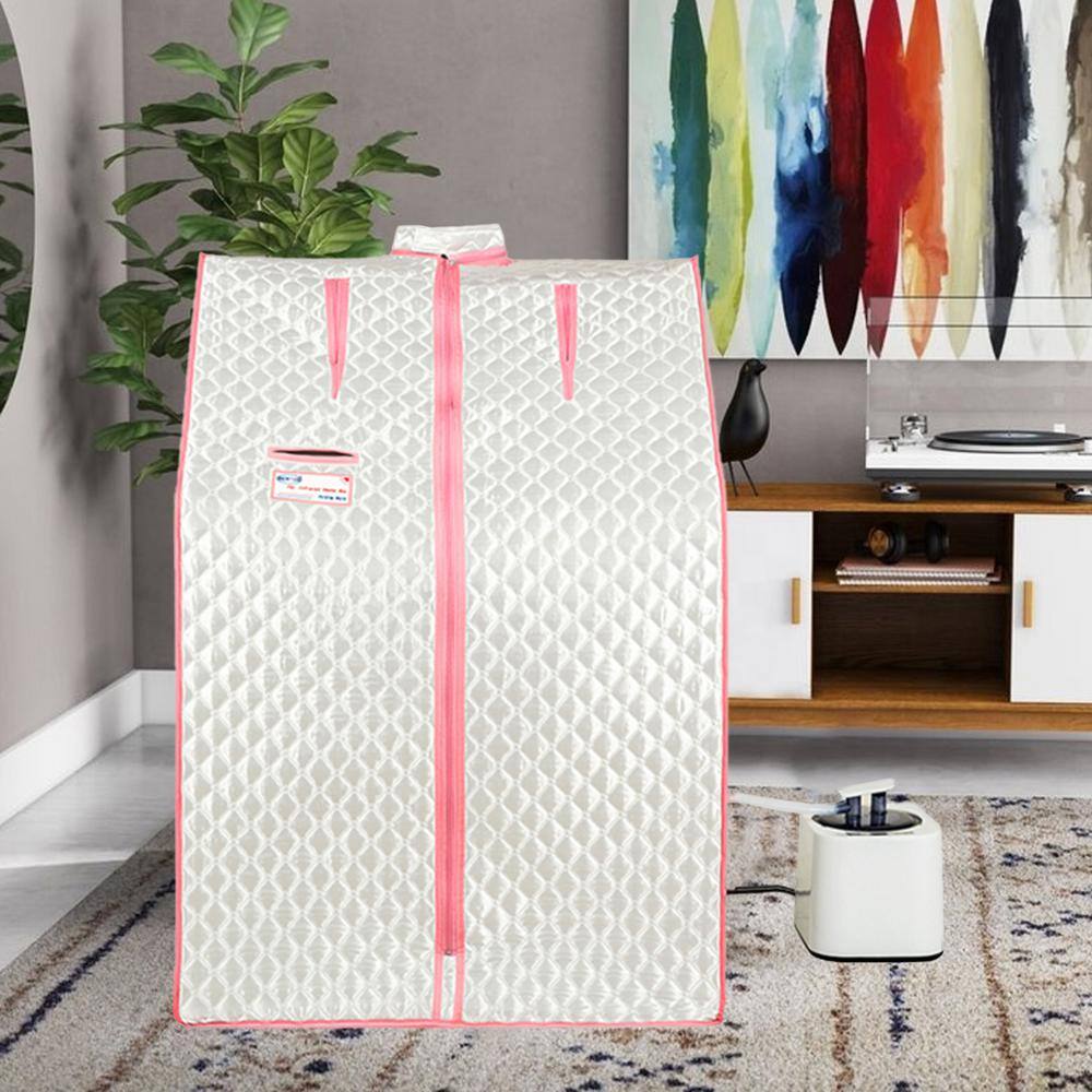 None 1-Person Silver Half Body Infrared Sauna Tent With Folding Chairs