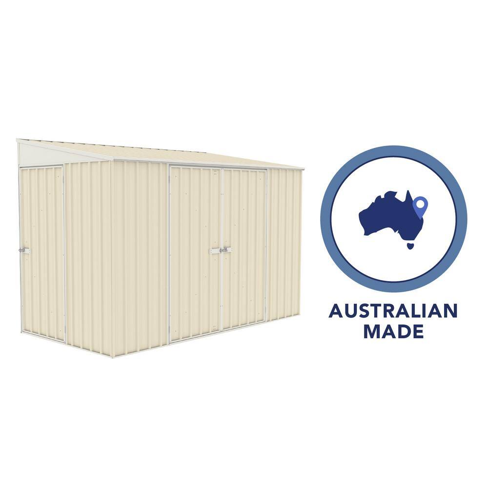 ABSCO 10 ft. W x 5 ft. D Metal Bike Shed in Classic Cream with SNAPTiTE assembly system 60 sq. ft.