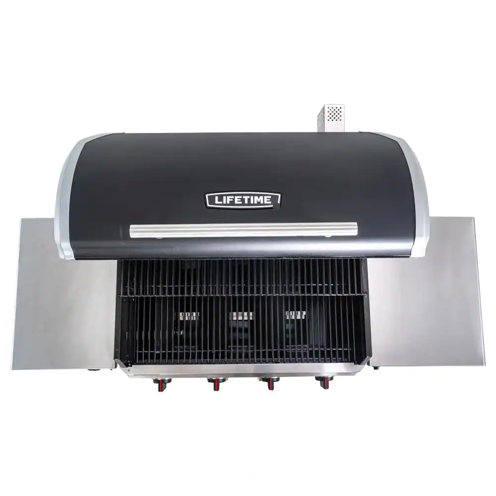 Lifetime 4-Burner Gas Grill and Pellet Smoker Combo in Black