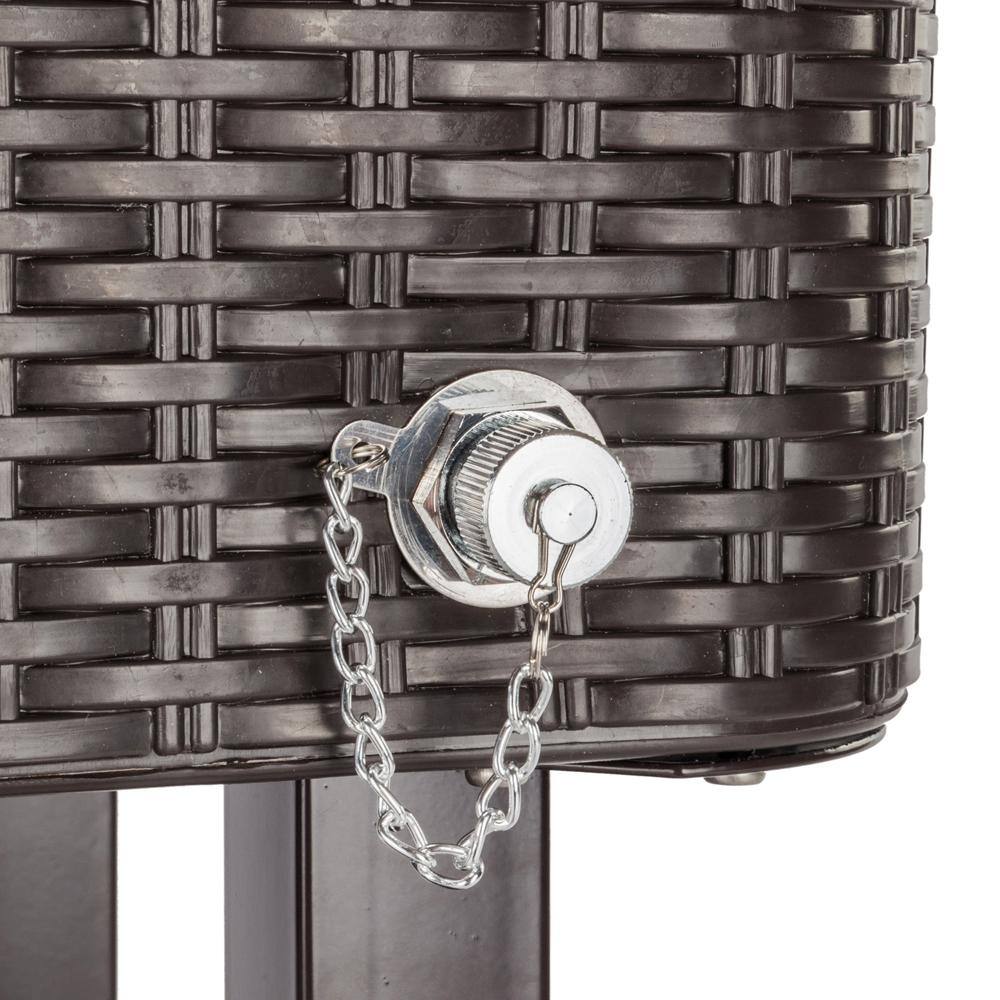 Winado 80 Qt. Iron Rattan Beverage Wheeled Cooler with Shelf