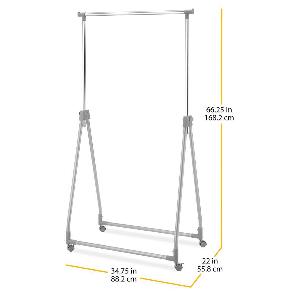 None Chrome Metal Clothes Rack 34 in. W x 66 in. H