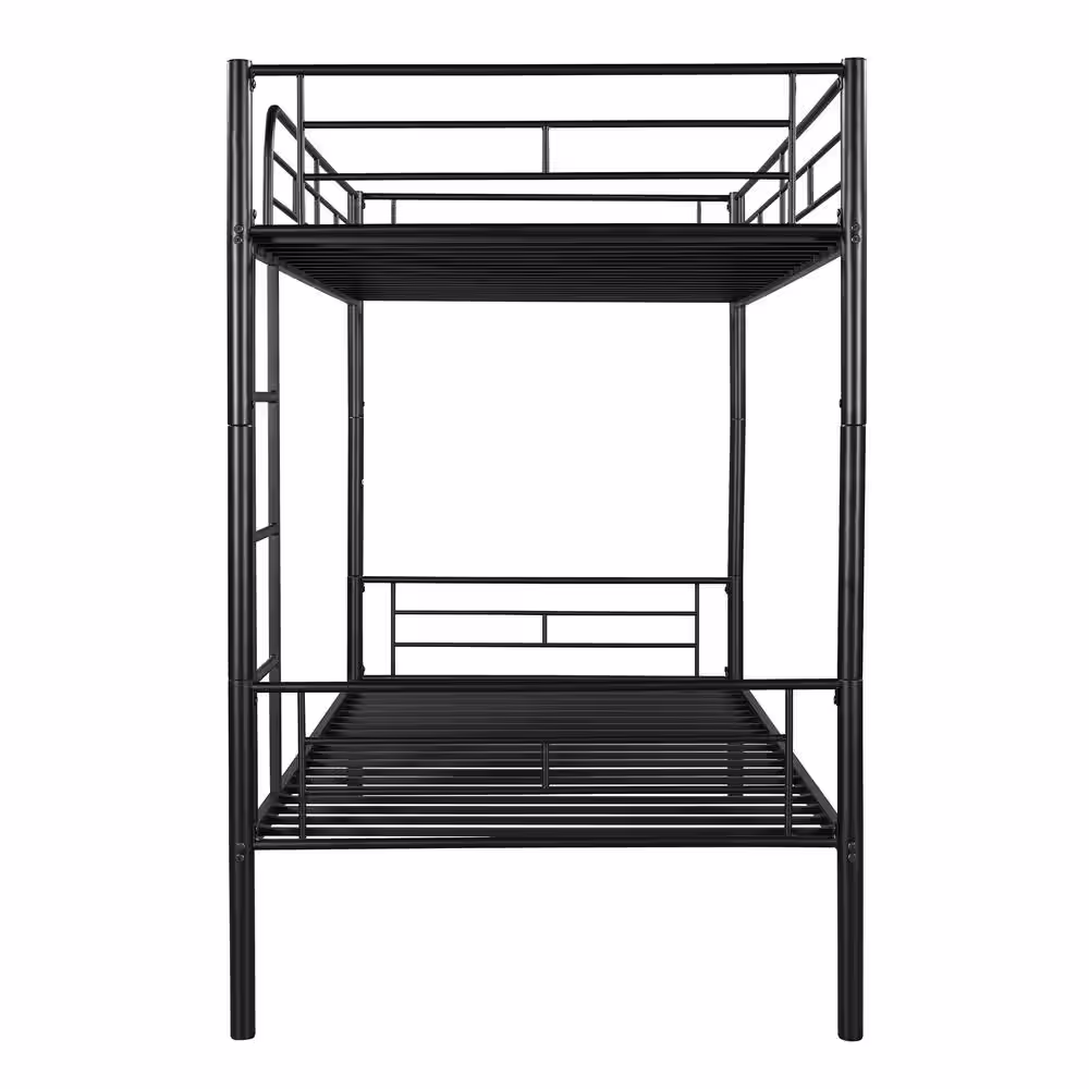 Qualler Black Mikel Twin Over Twin Metal Bunk Bed