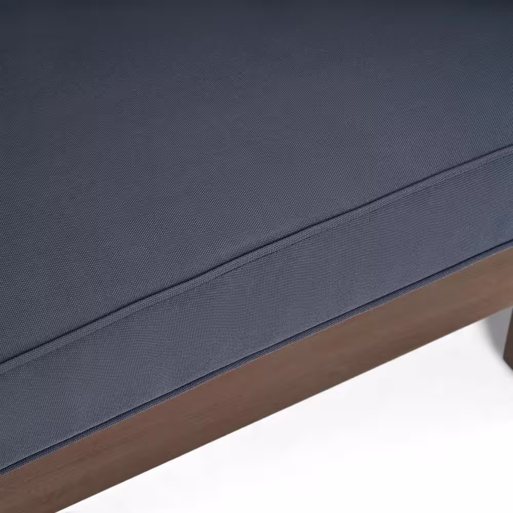 Noble House Brava Grey 10-Piece Wood Patio Conversation Sectional Seating Set with Dark Grey Cushions