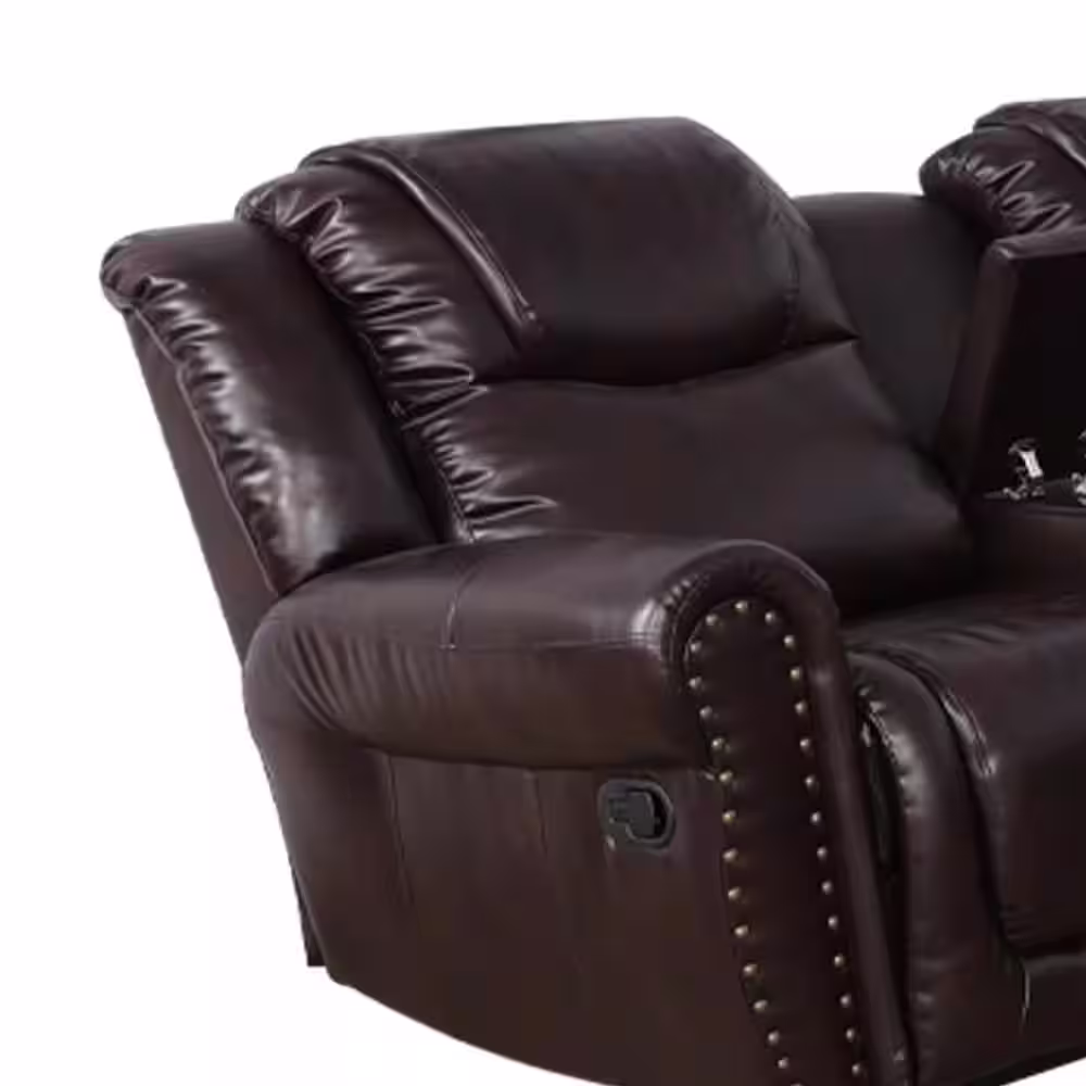 Star Home Living 3-Piece Faux Leather Espresso Reclining Living Room Set
