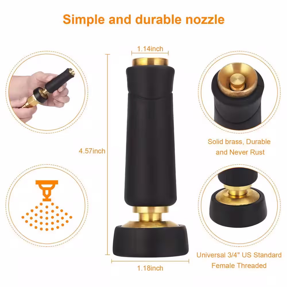 None 3/8 in. Dia. x 50 ft. Heavy Duty Stainless Steel Water Garden Hose Collapsible Hose no Kink Explosion