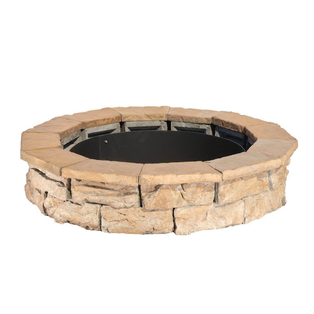 Natural Concrete Products Co 44 in. Fossill Brown Round Fire Pit Kit