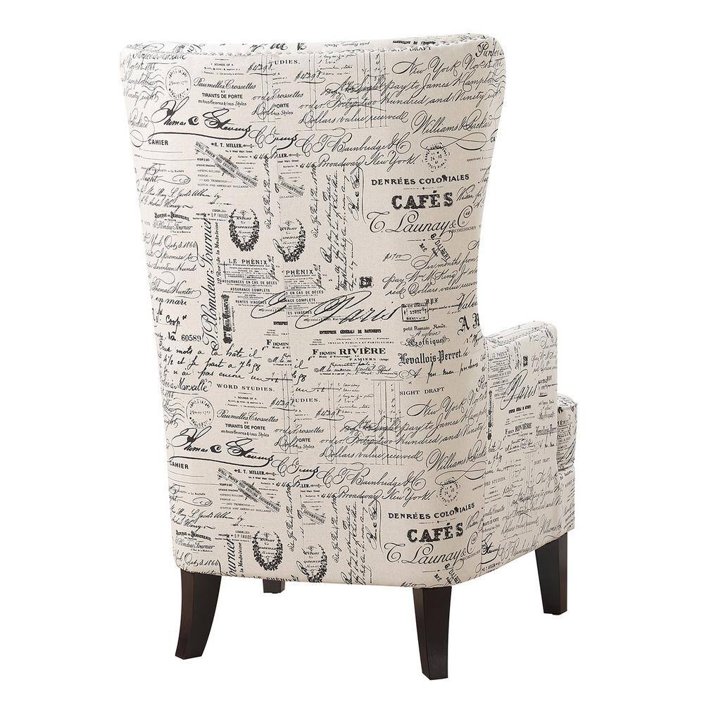 None Kegan French Script Accent Chair